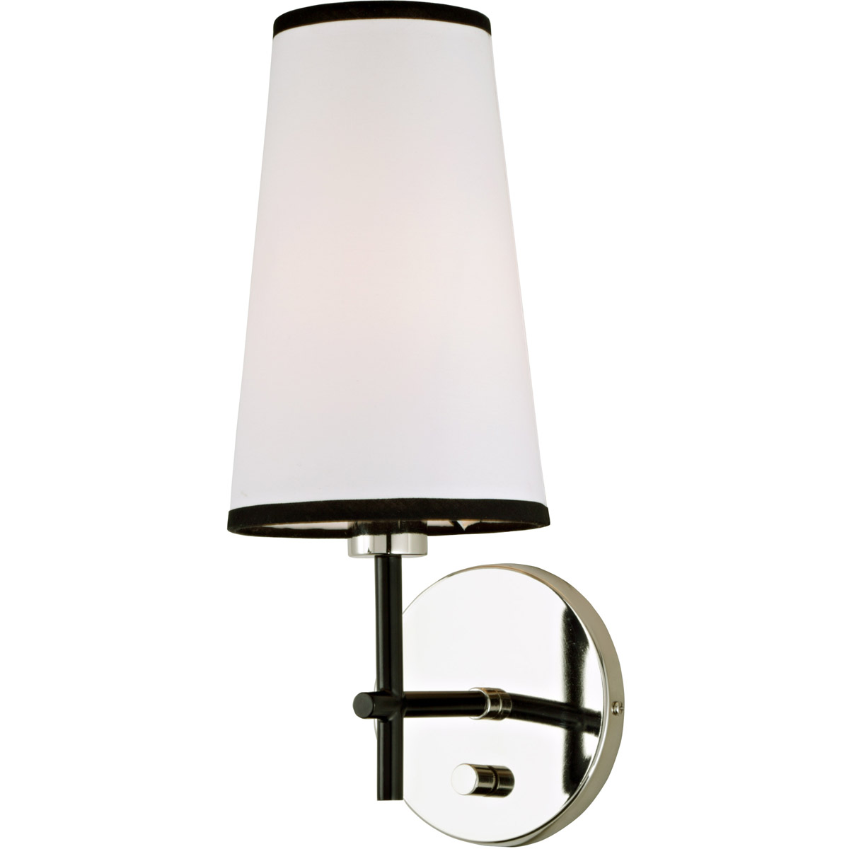 JVI Designs 1275-15 Bellevue 1 Light 6 inch Polished Nickel and Black Wall Sconce Wall Light