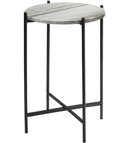 Jamie Young Co 20DOMA-STGR Domain 22 X 18 inch Grey Marble & Black Iron Side Table photo