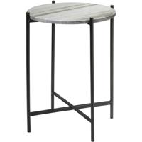 Jamie Young Co 20DOMA-STGR Domain 22 X 18 inch Grey Marble & Black Iron Side Table photo thumbnail