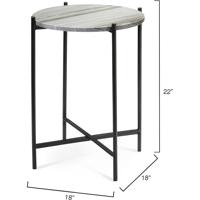 Jamie Young Co 20DOMA-STGR Domain 22 X 18 inch Grey Marble & Black Iron Side Table alternative photo thumbnail