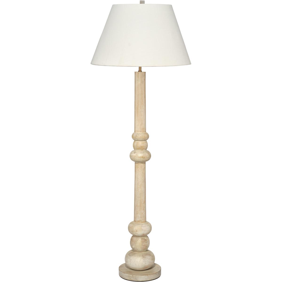 Jamie Young Co 1AUGU-FLWW Augustine 68 inch 150 watt White Washed Mango Wood Floor Lamp Portable Light, Inline