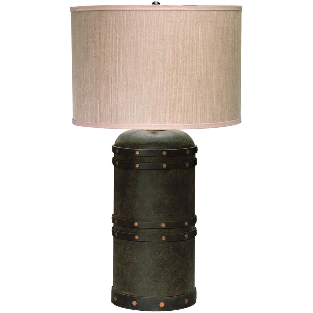 Jamie Young Co 1BARR-TLLE Barrel 28.5 inch 150 watt Vintage Leather Table Lamp Portable Light