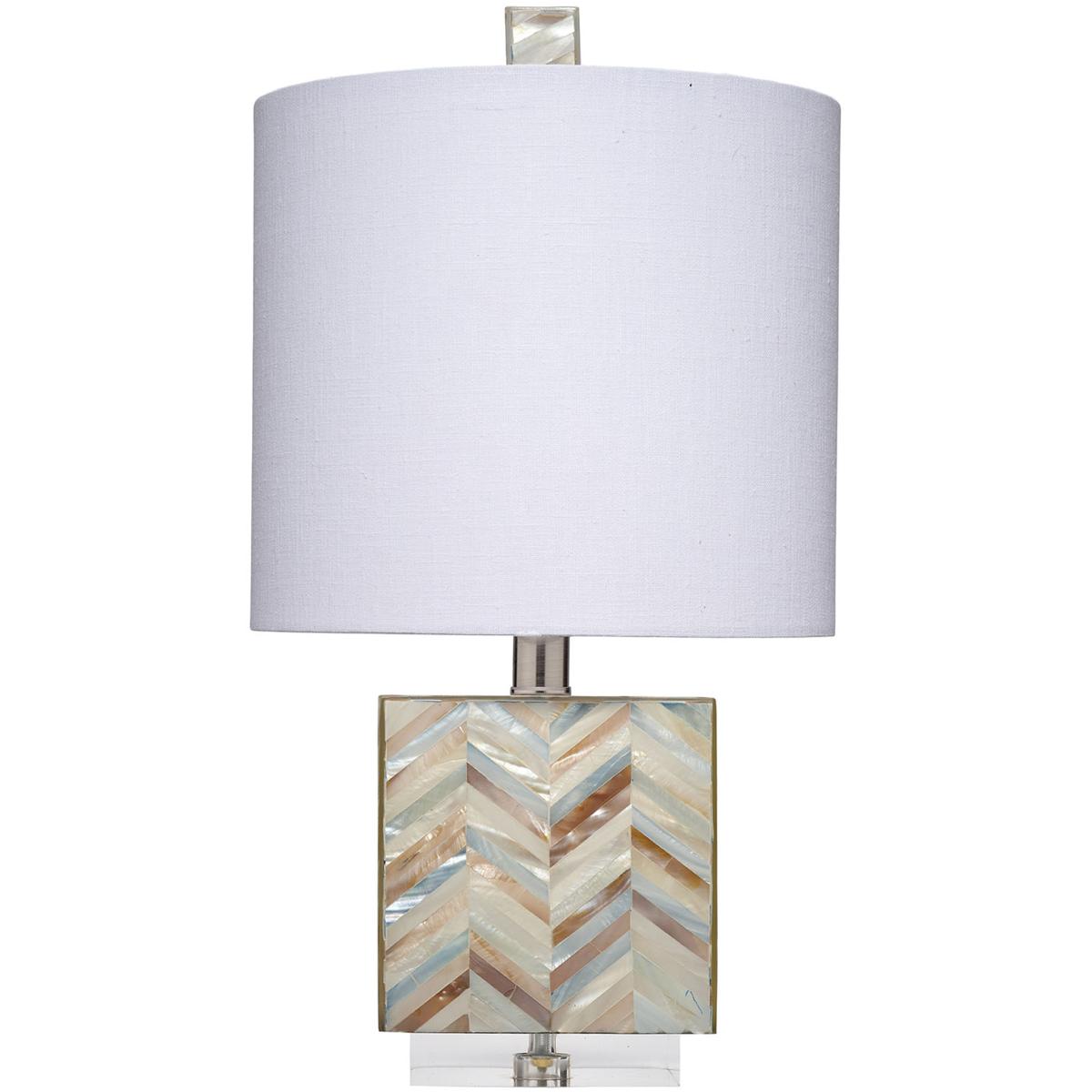 Jamie Young Co 1GARB-TLMOBL Garbo 17.5 inch 60 watt Mixed Blue and White and Light Red Mother of Pearl Table Lamp Portable Light