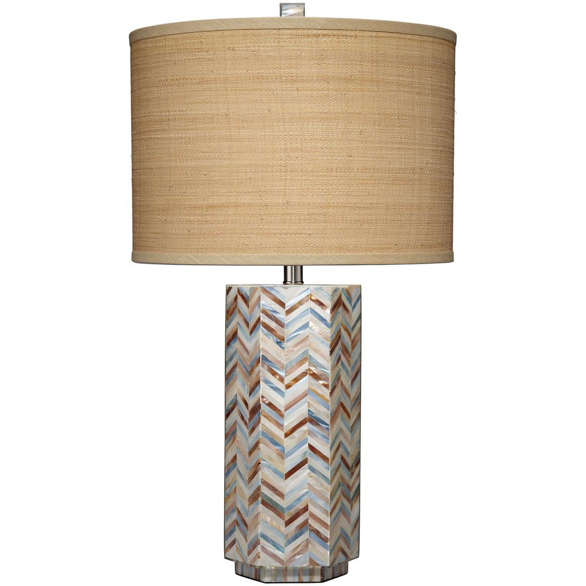 Jamie Young Co 1LUCI-TLMOP Lucille 30 inch 60 watt Mixed Blue and White and Light Red Mother of Pearl Table Lamp Portable Light