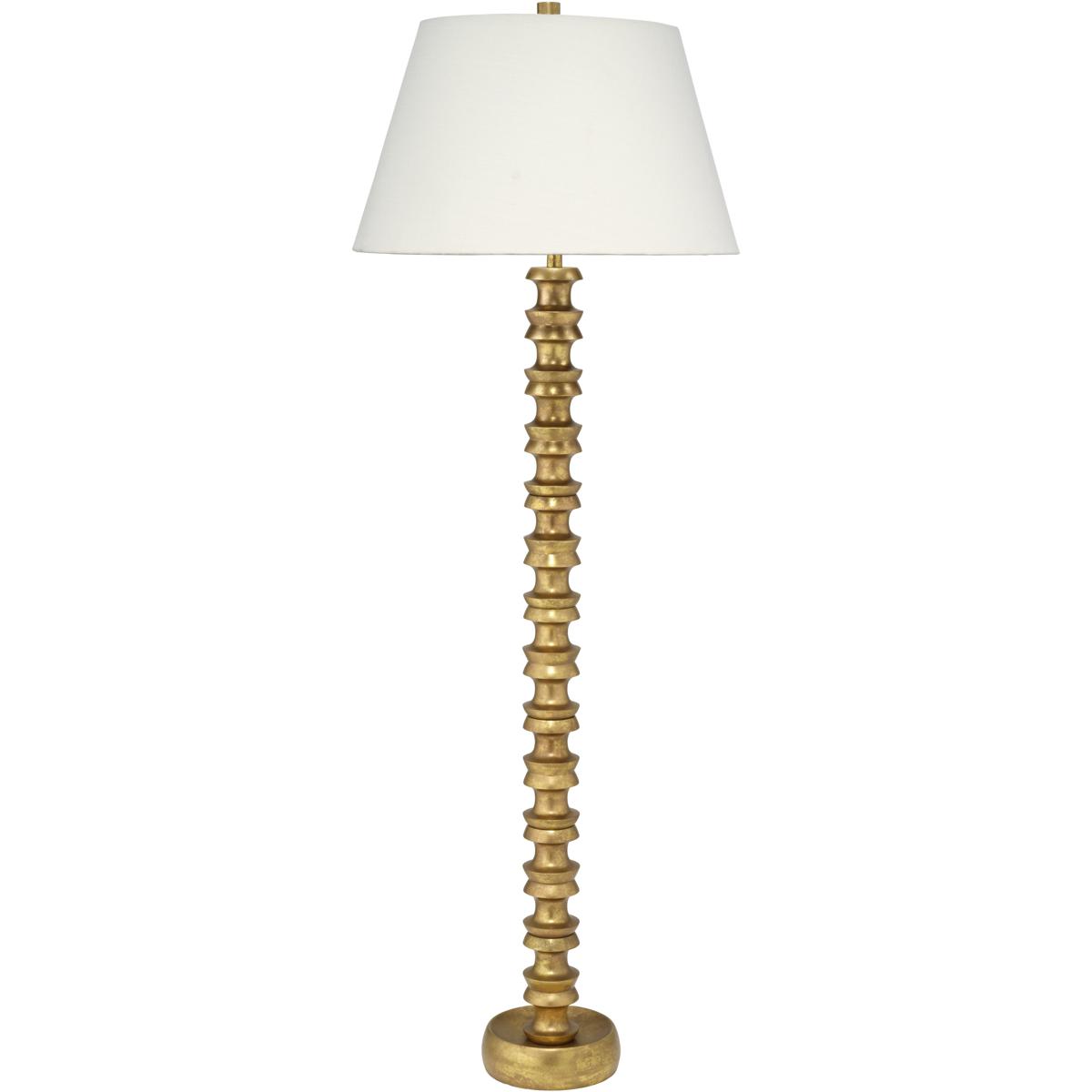 Jamie Young Co 1MELR-FLGO Melrose 72 inch 100 watt Gold Leaf Floor Lamp Portable Light, Inline