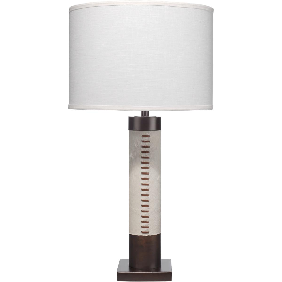 Jamie Young Co 1SHER-TLWH Sheridan 31.5 inch 150 watt White Hide & Oil Rubbed Bronze Metal Table Lamp Portable Light
