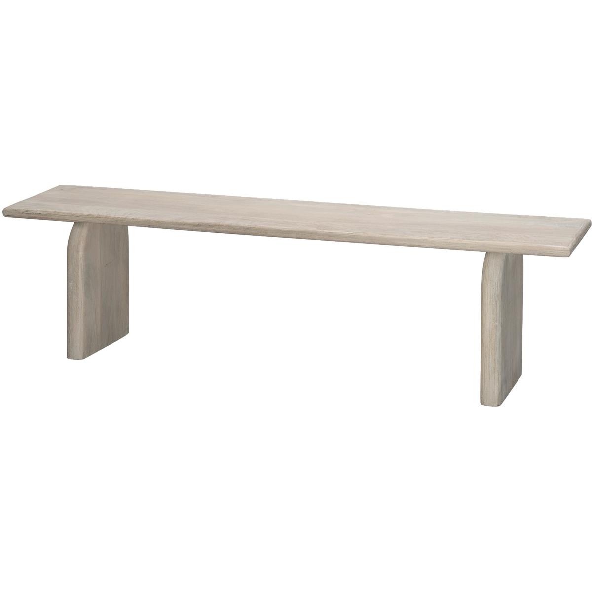 Jamie Young Co 20ARC-BEBW Arc White Wash Bench in Light Bleach, Inline