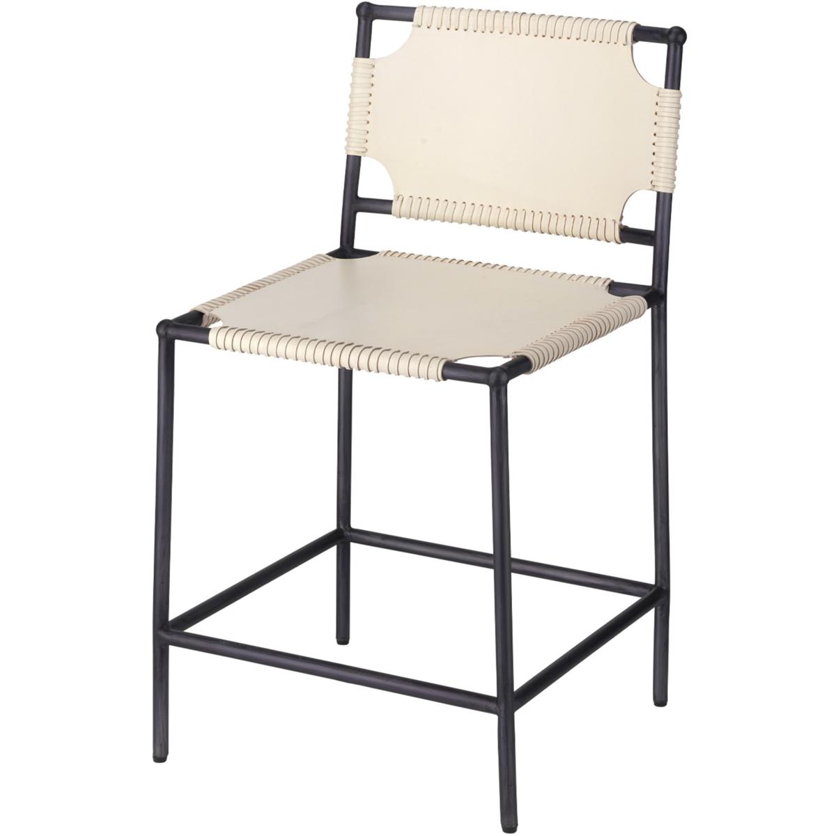 Jamie Young Co 20ASHE-CSOW Asher 36 inch Off-White and Black Counter Stool