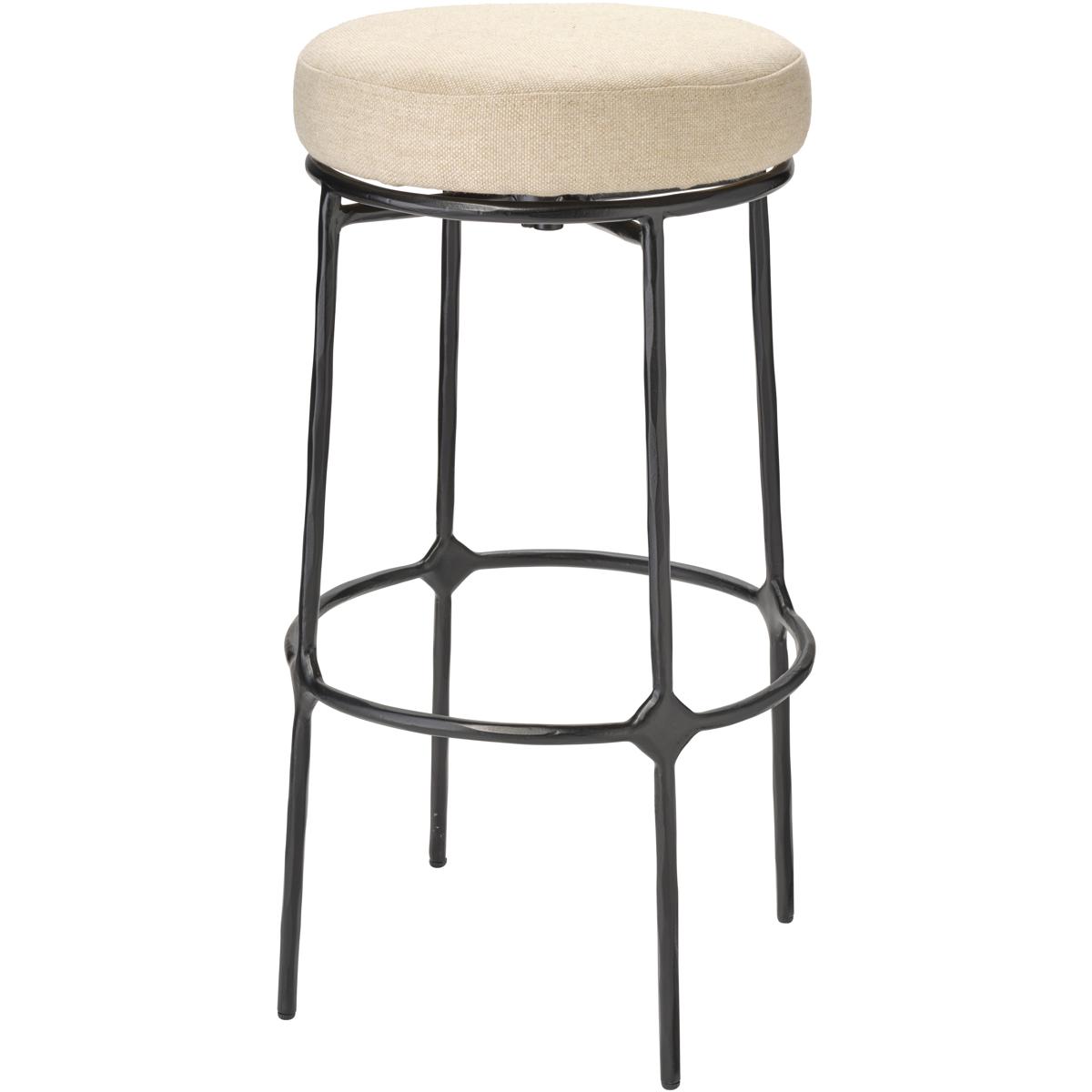Jamie Young Co 20ASTE-BSBK Asteria 31 inch Black and Beige Bar Stool, Inline