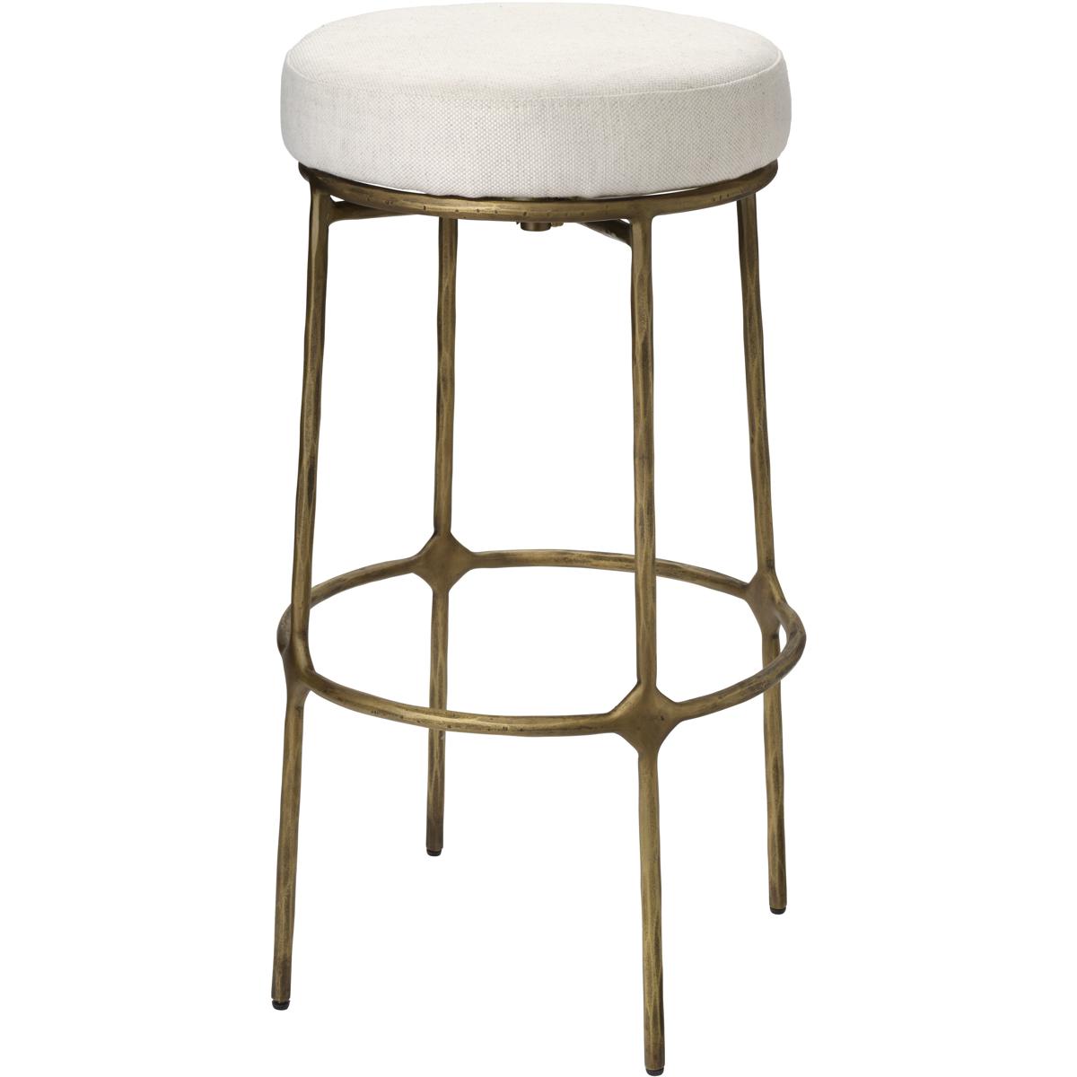 Jamie Young Co 20ASTE-BSGO Asteria 31 inch Antique Brass and Ivory Bar Stool, Inline