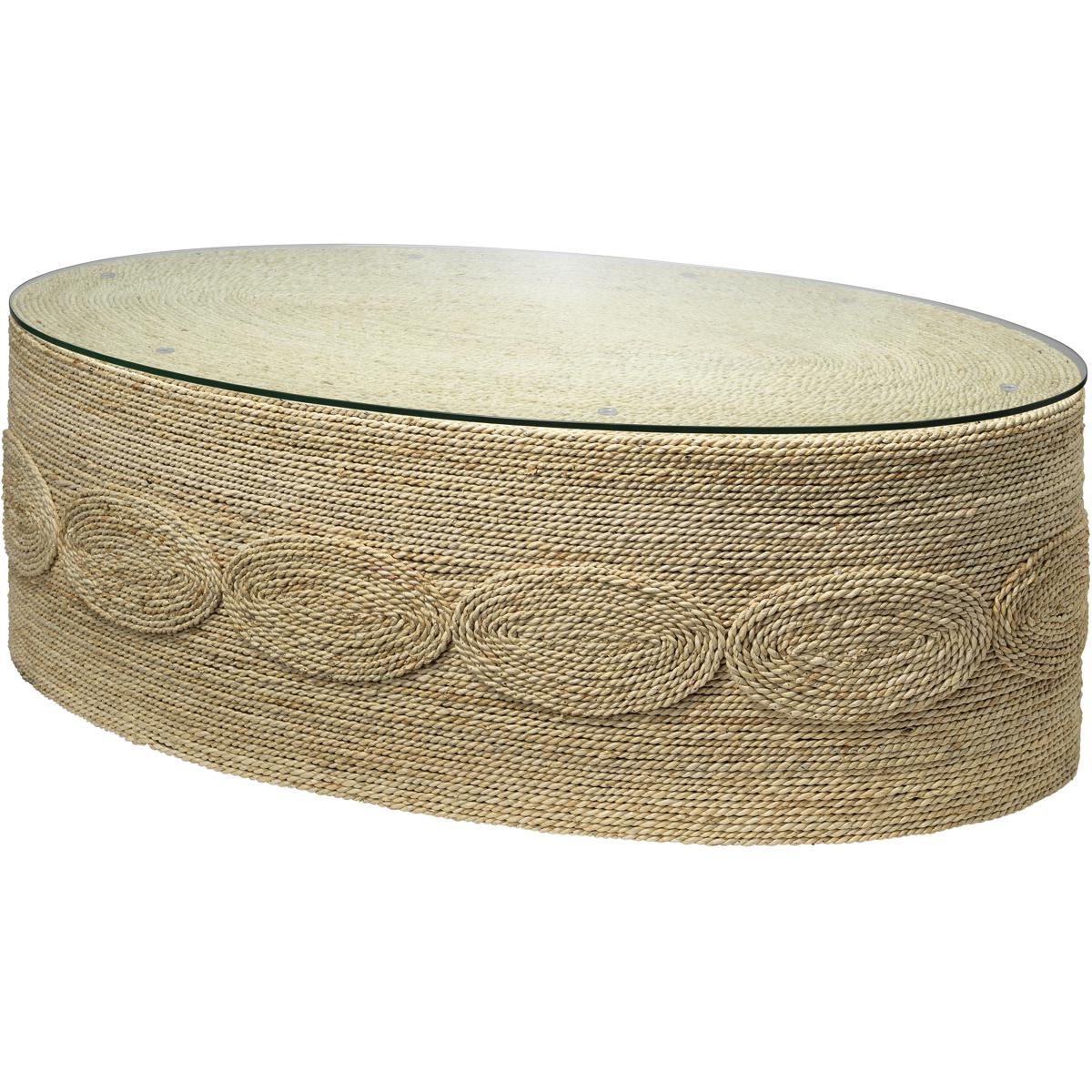 Jamie Young Co 20BARB-CTOW Barbados Oval 50 X 30 inch Off-White Coffee Table