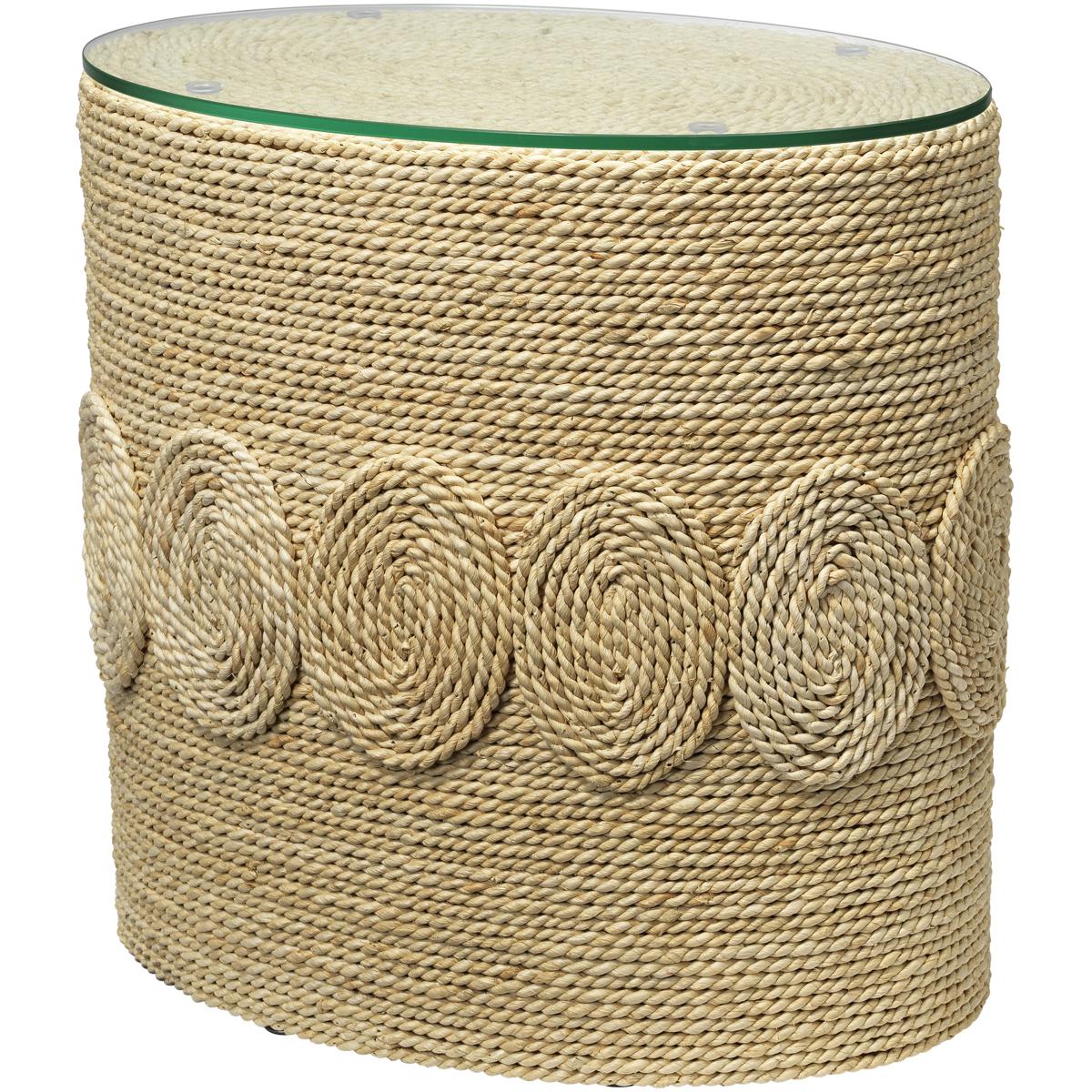 Jamie Young Co 20BARB-STOW Barbados Oval 20 X 20 inch Off-White Side Table