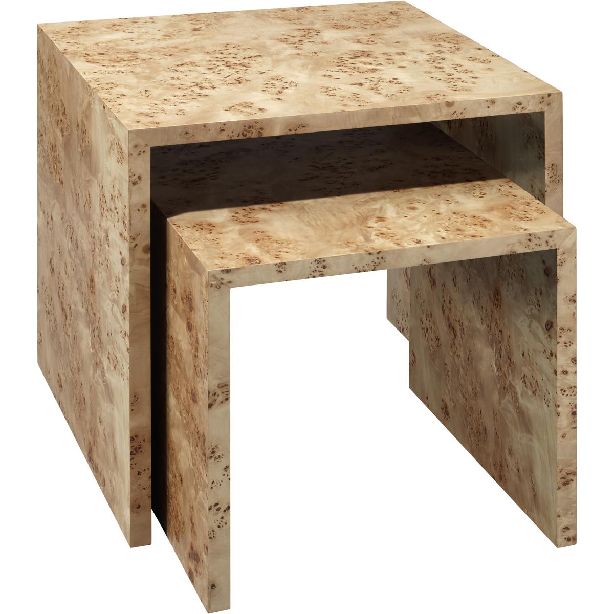 Jamie Young Co 20BEDF-NENA Bedford 22 X 21.5 inch Natural Burl Wood Nesting Tables, Set of 2