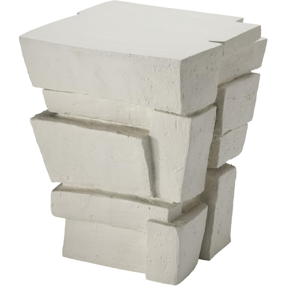 Jamie Young Co 20BRIC-STWH Brick 20 X 16.5 inch Cream White Side Table