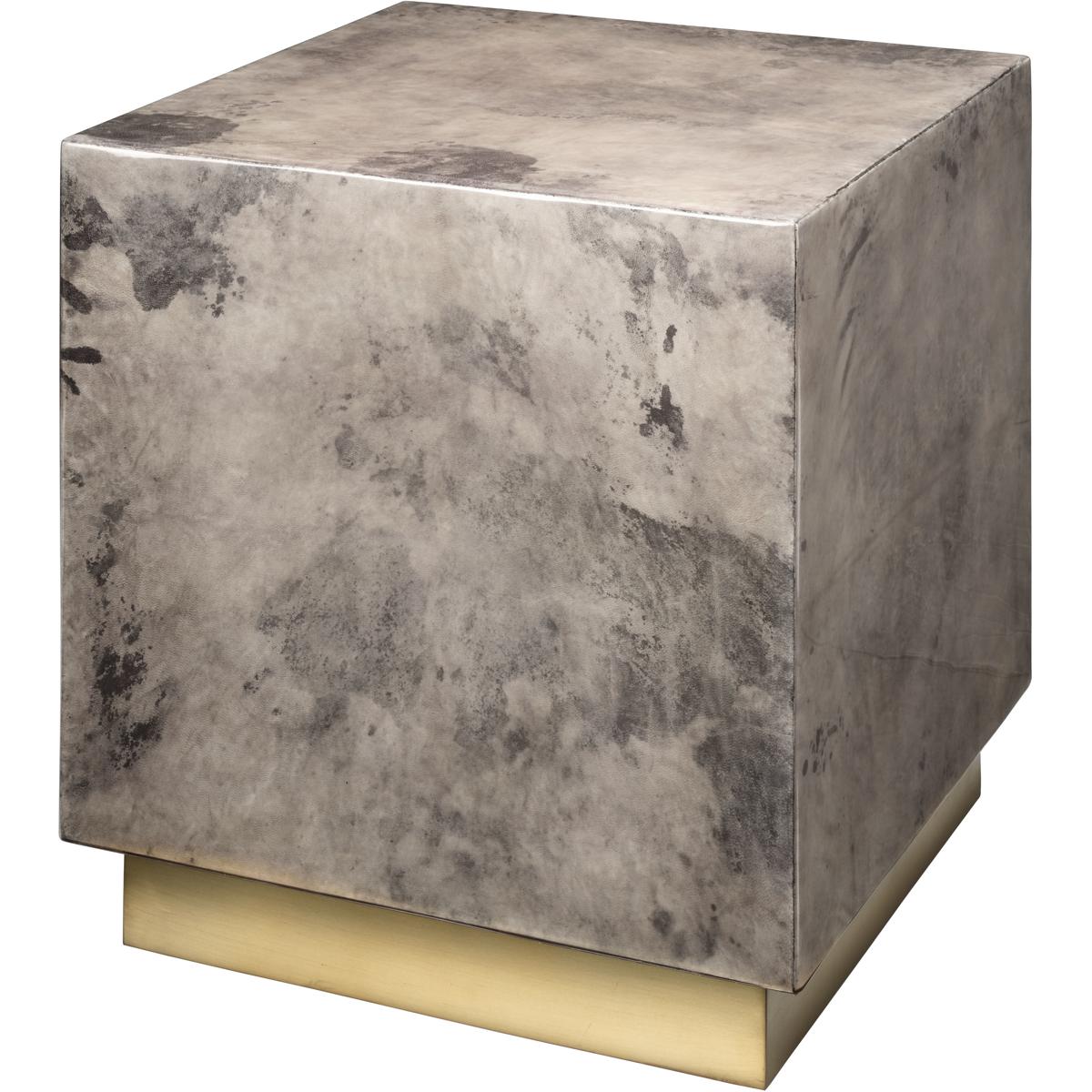 Jamie Young Co 20CUBE-STGV Cube 21 X 18 inch Warn Grey Vellum Side Table, Inline
