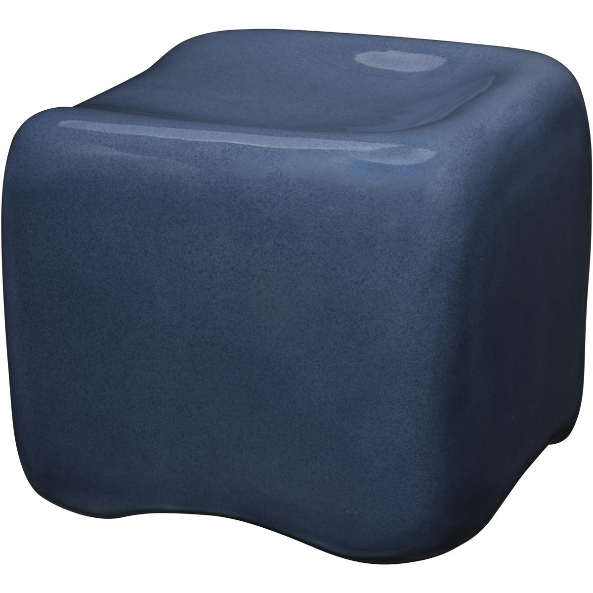 Jamie Young Co 20CUSH-STLNA Cushion 16 inch Navy Glaze Concrete Stool, Inline