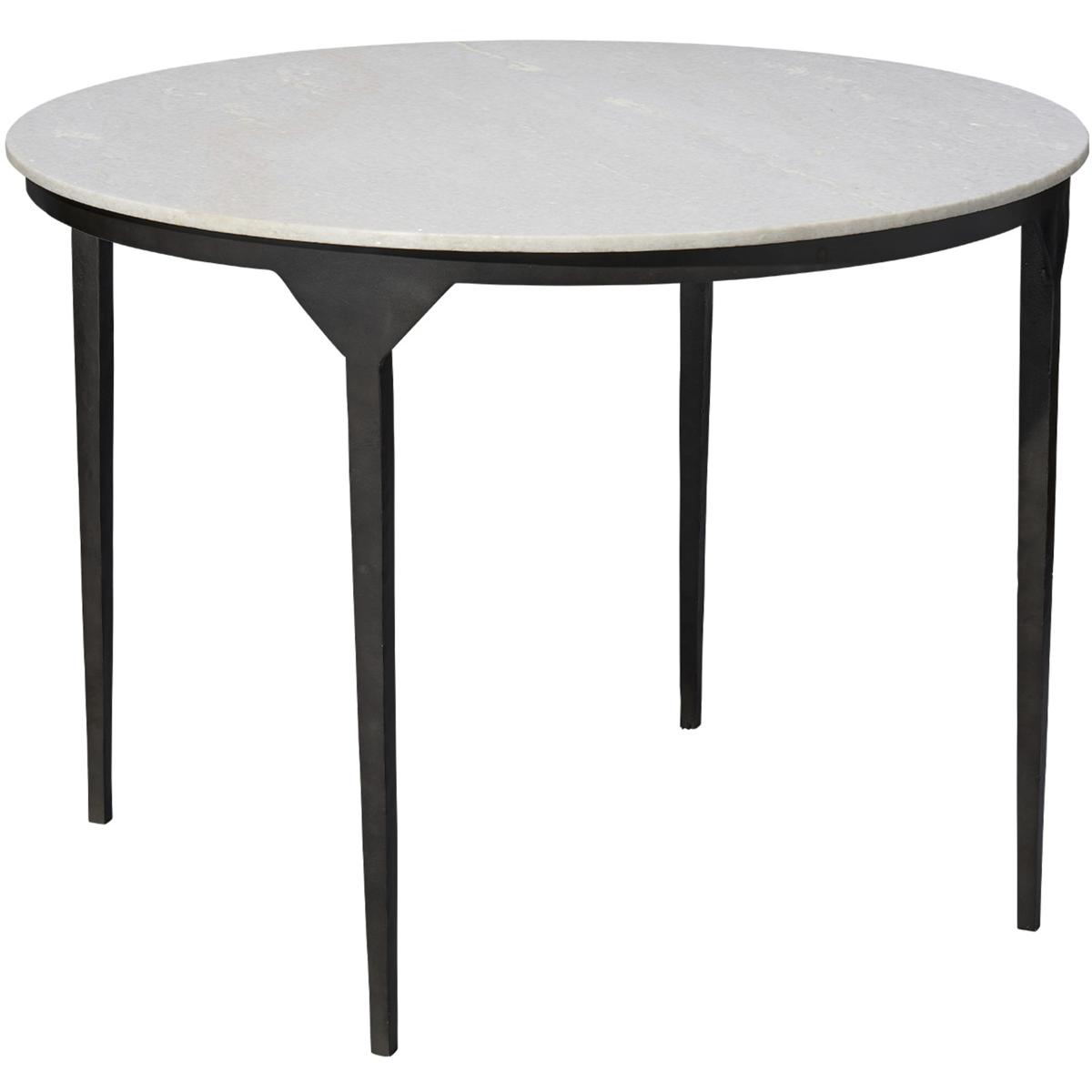 Jamie Young Co 20DANT-DTWH Dante 40 X 30 inch White Marble and Black Metal Dining Table