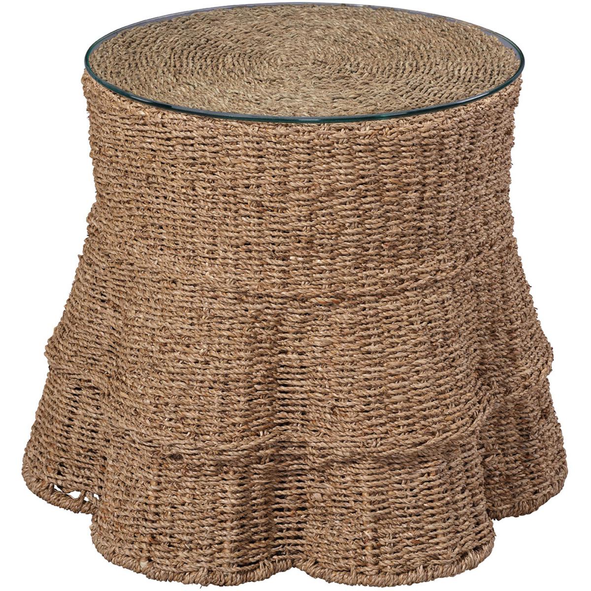 Jamie Young Co 20FALD-STNA Falda 25 X 20 inch Natural Reed Side Table, Inline