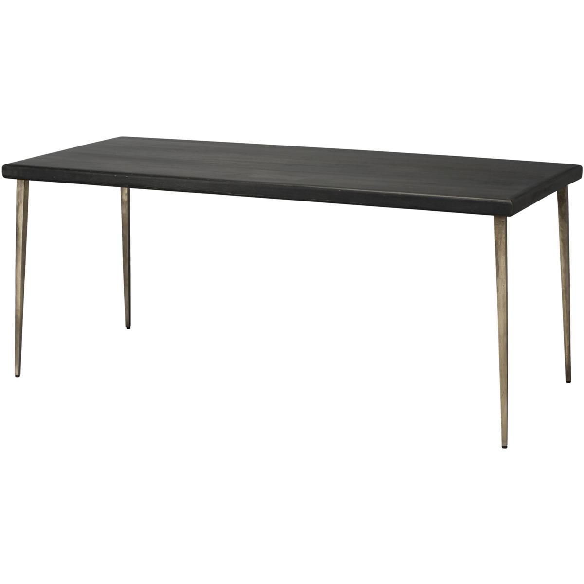 Jamie Young Co 20FARM-DTDW Farmhouse 72 X 30 inch Dark Wood & Antique Silver Legs Dining Table in Dark Wood and Antique Silver Legs