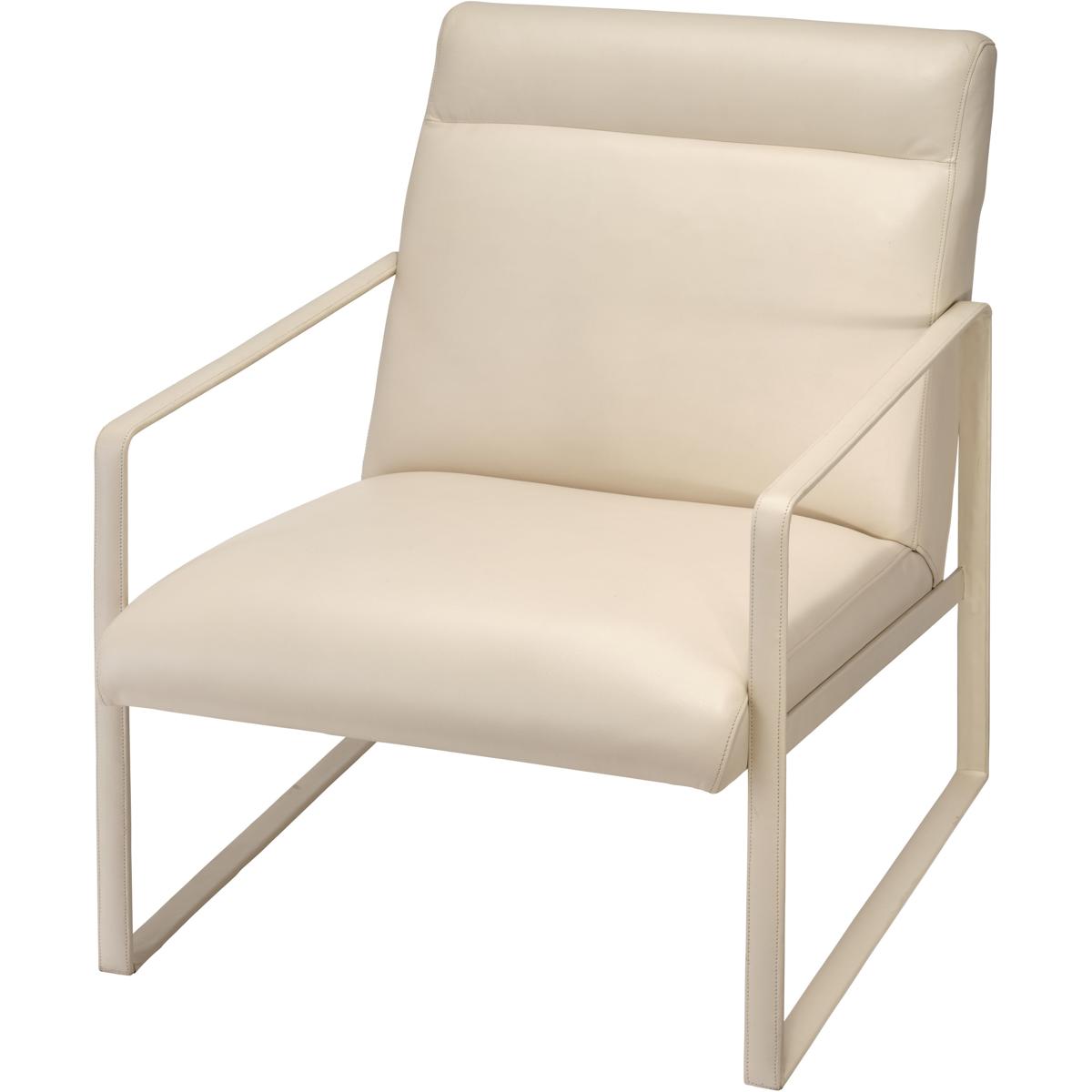 Jamie Young Co 20HEMI-CHCR Hemingway Cream Leather Accent Chair, Inline