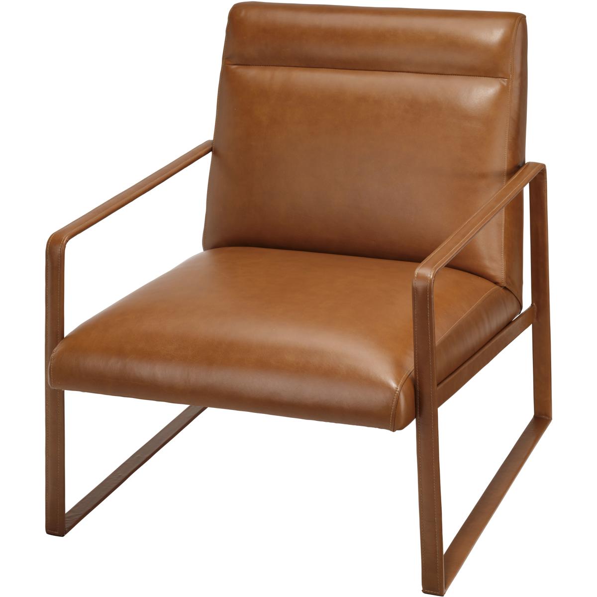 Jamie Young Co 20HEMI-CHSA Hemingway Saddle Leather Accent Chair, Inline