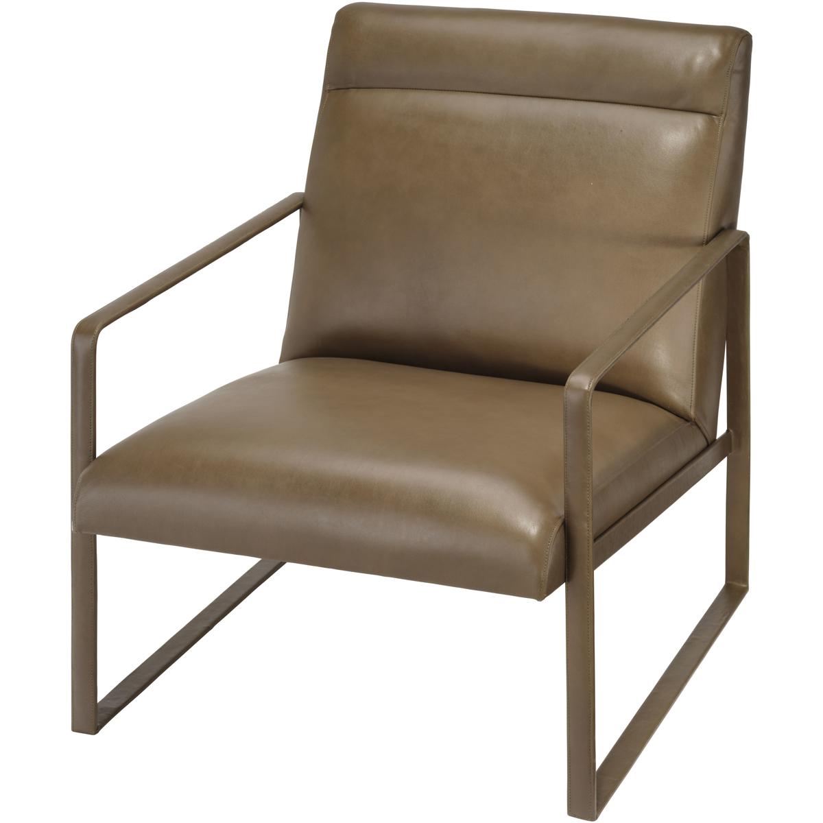 Jamie Young Co 20HEMI-CHTR Hemingway Truffle Leather Accent Chair, Inline