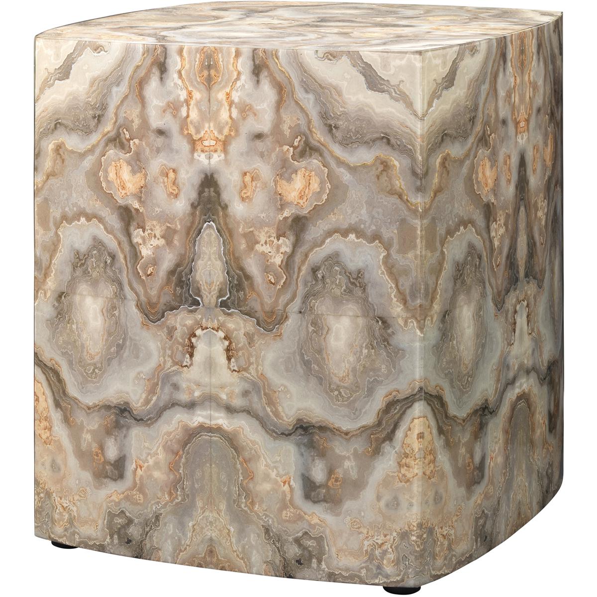 Jamie Young Co 20INK-STGR Ink Blot Curved 20 X 18 inch Grey & Cream Lacquer Side Table
