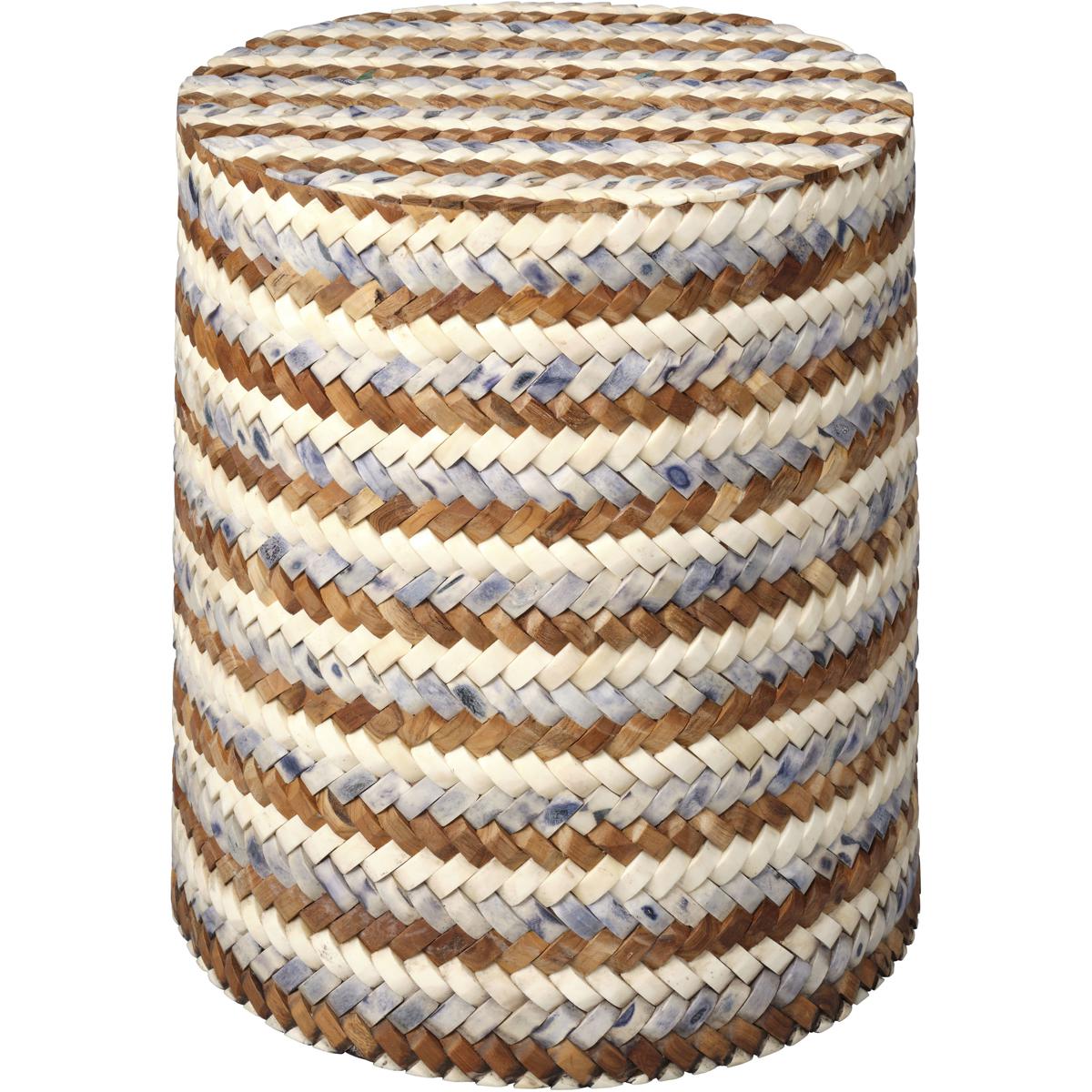 Jamie Young Co 20INTE-STBL Interwoven 18 X 14.5 inch Blue and White and Natural Side Table, Inline