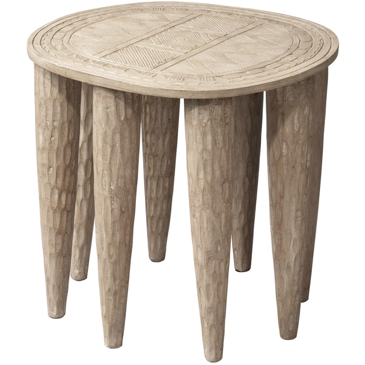 Jamie Young Co 20NAGA-STNA Naga 22 X 21.25 inch Bleached Side Table