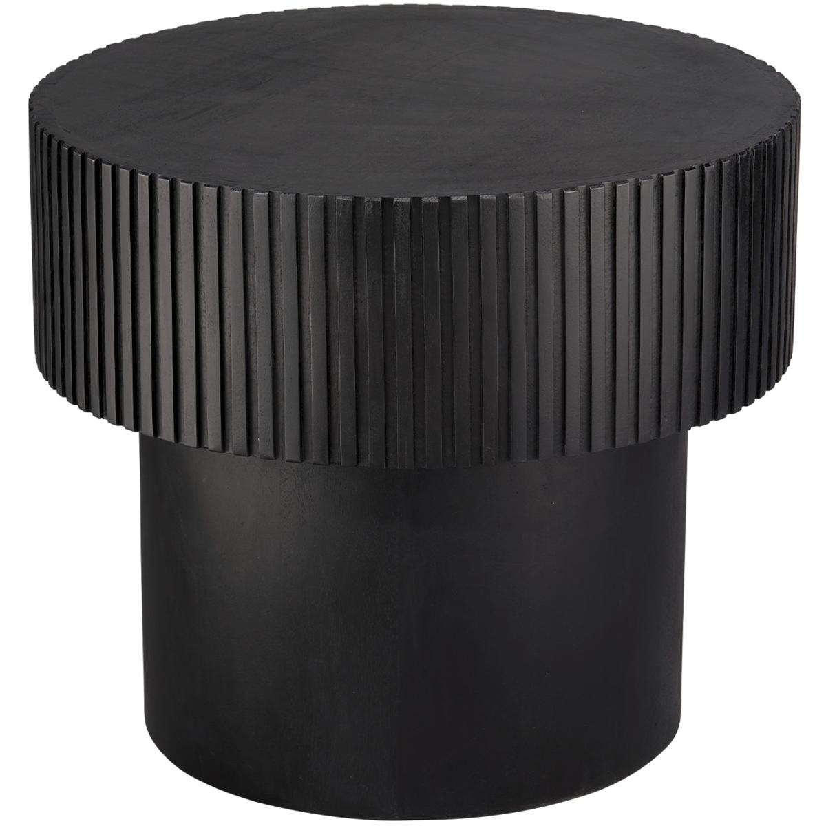 Jamie Young Co 20NOTC-RNBK Notch 22 X 19 inch Black Side Table, Round