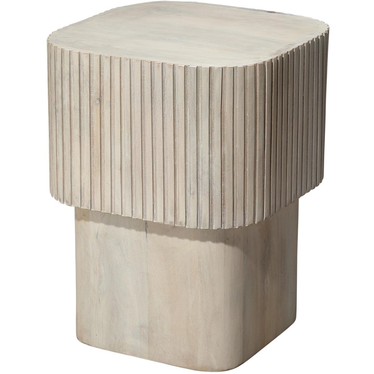 Jamie Young Co 20NOTC-SQBW Notch 20.75 X 15.75 inch White Bleach Side Table, Square