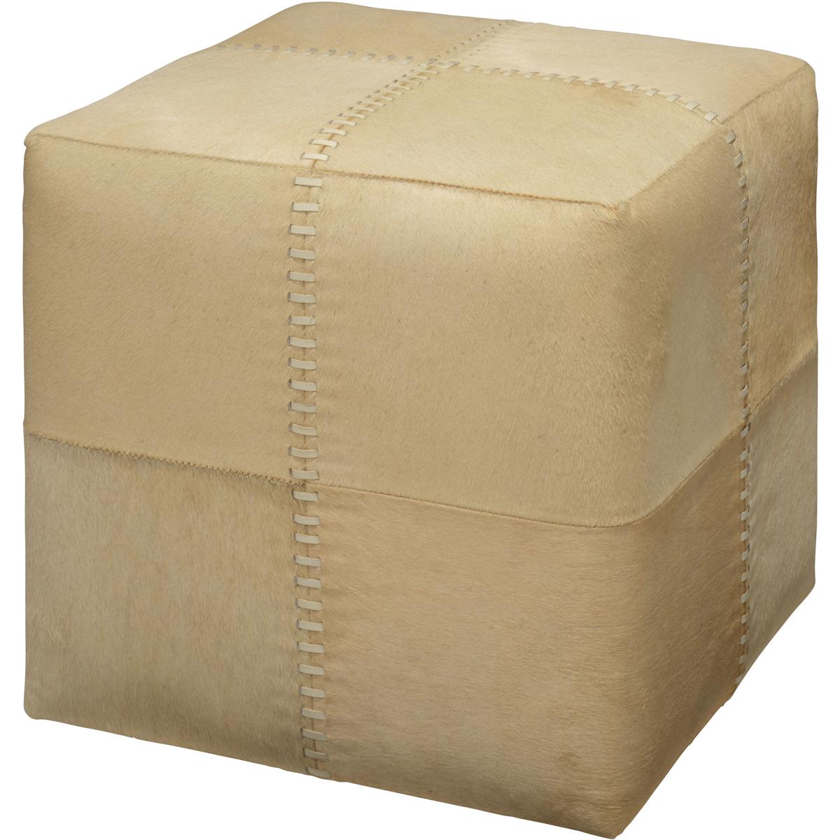 Jamie Young Co 20OTTO-SMCR Ottoman 16 inch Cream Hide Ottoman, Inline