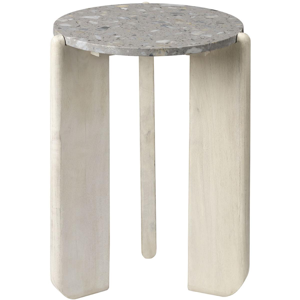 Jamie Young Co 20QUAR-STGR Quarry 24 X 18 inch White Bleached Mango Wood and Grey Stone Side Table