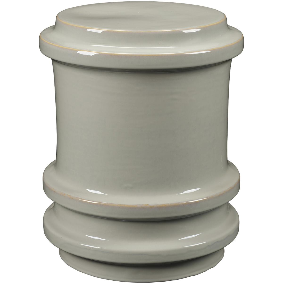 Jamie Young Co 20REGL-STWH Reglet 17.5 inch Reactive White Glaze Stool, Inline