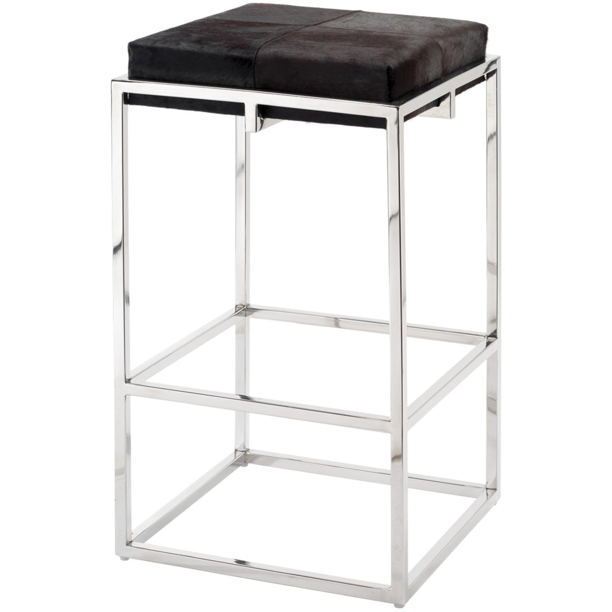 Jamie Young Co 20SHEL-BSES Shelby 33 inch Espresso Hide & Nickel Metal Bar Stool in Espresso Hide and Nickel Metal