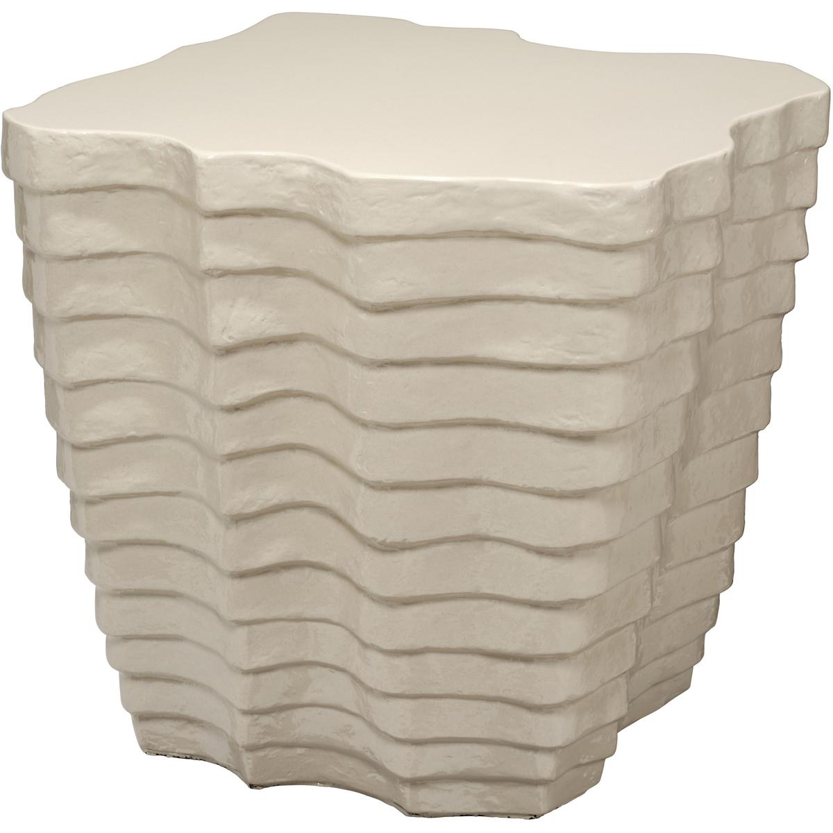 Jamie Young Co 20STRA-STCR Strata 18 X 18 inch Cream Glaze Side Table, Inline