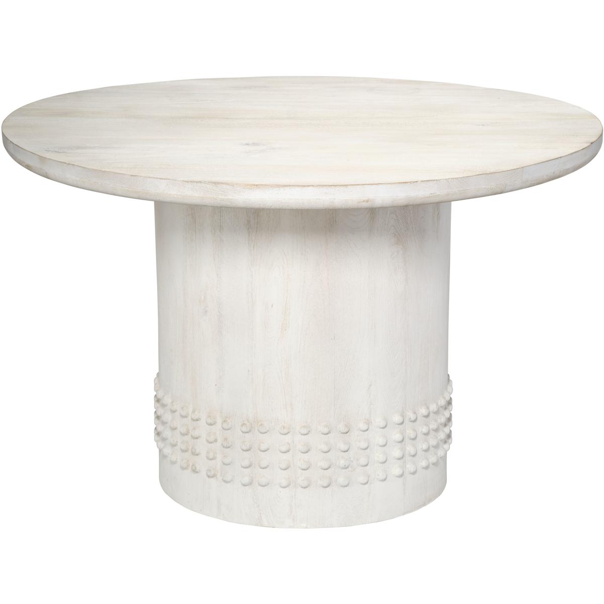 Jamie Young Co 20STUD-BTWH Studded White Wash Bistro Dining Table, Inline
