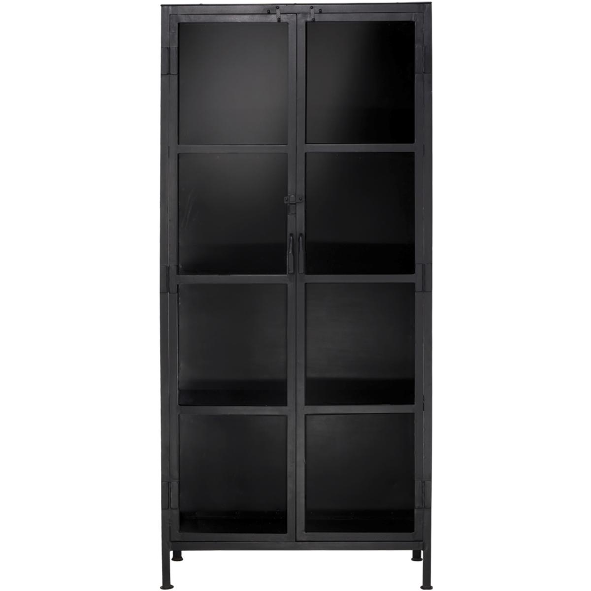 Jamie Young Co 20UNIO-CUBK Union Black Iron & Clear Glass Tall Curio Cabinet