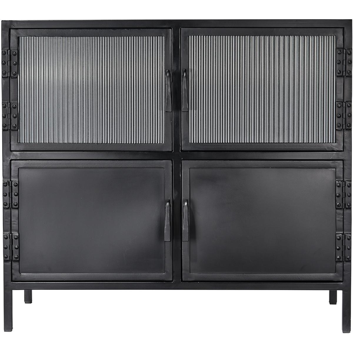 Jamie Young Co 20VITR4-STBK Vitrino 33.5 X 30 inch Black 4 Door Side Table