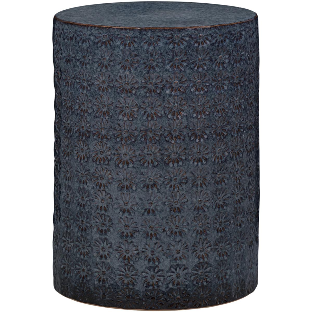 Jamie Young Co 20WILD-STBL Wildflower 17.5 X 13 inch Blue Side Table in Dark Blue and Grey Reactive Glaze