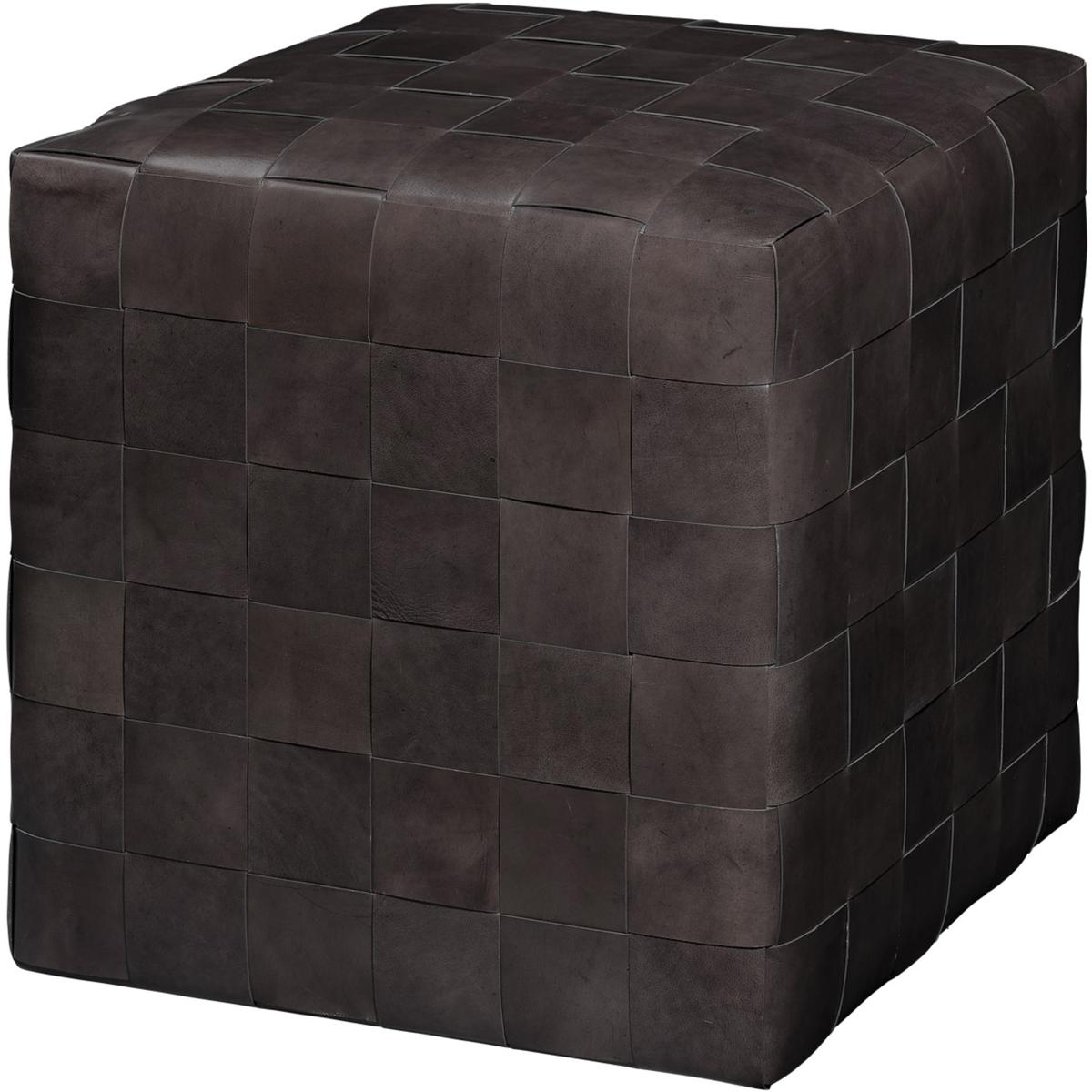 Jamie Young Co 20WOVE-DGLE Ottoman 18 inch Dark Grey Ottoman