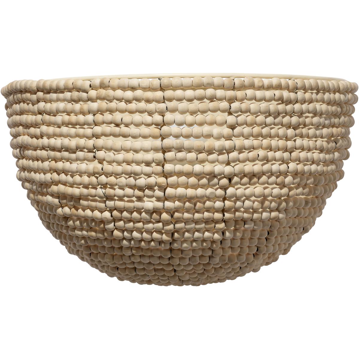 Jamie Young Co 4BARN-DENA Barnacle 1 Light 12 inch Natural Wood Beads Demi Lune Sconce Wall Light