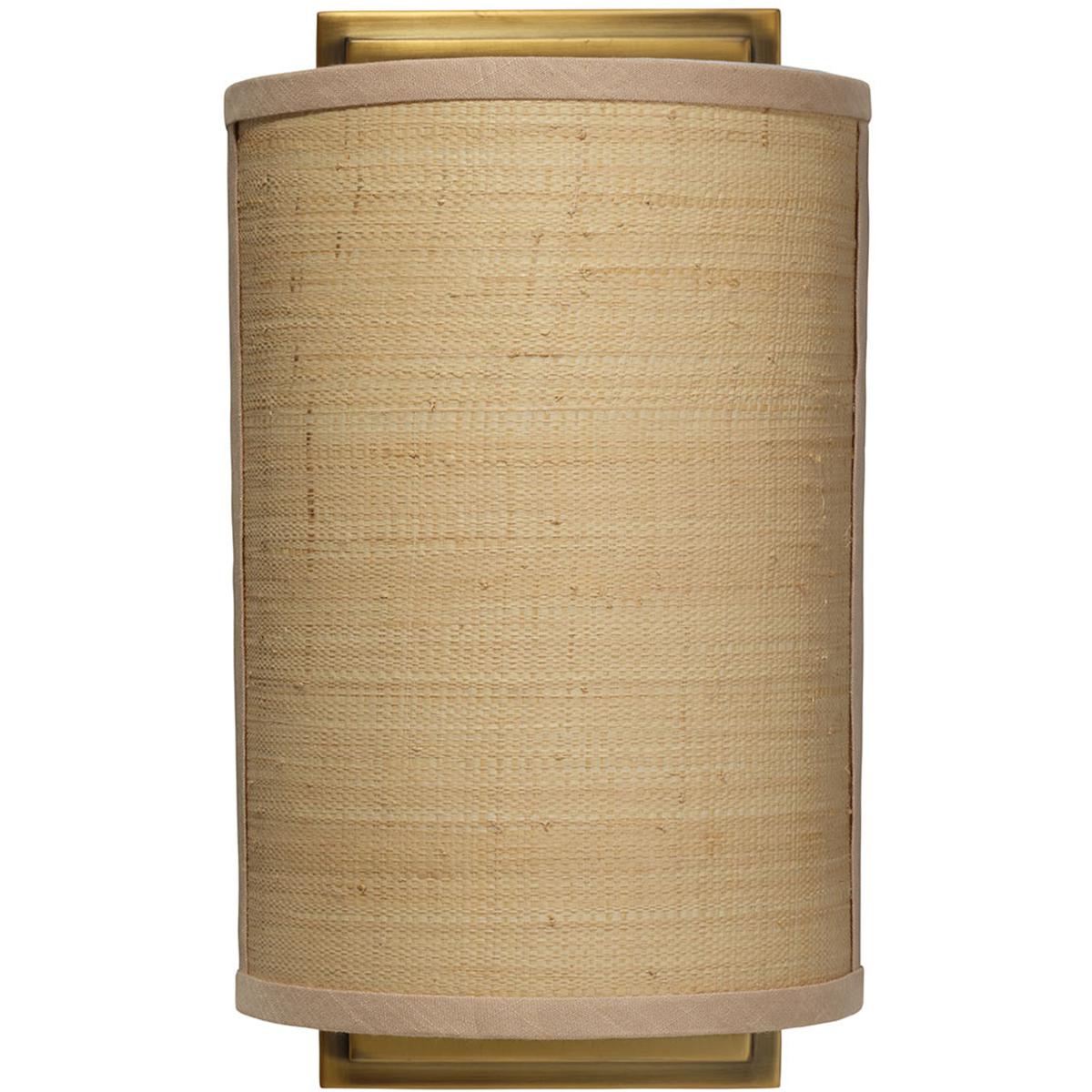 Jamie Young Co 4RILE-SCRA Riley LED 8 inch Antique Brass Wall Sconce Wall Light in Natural Raffia, Inline