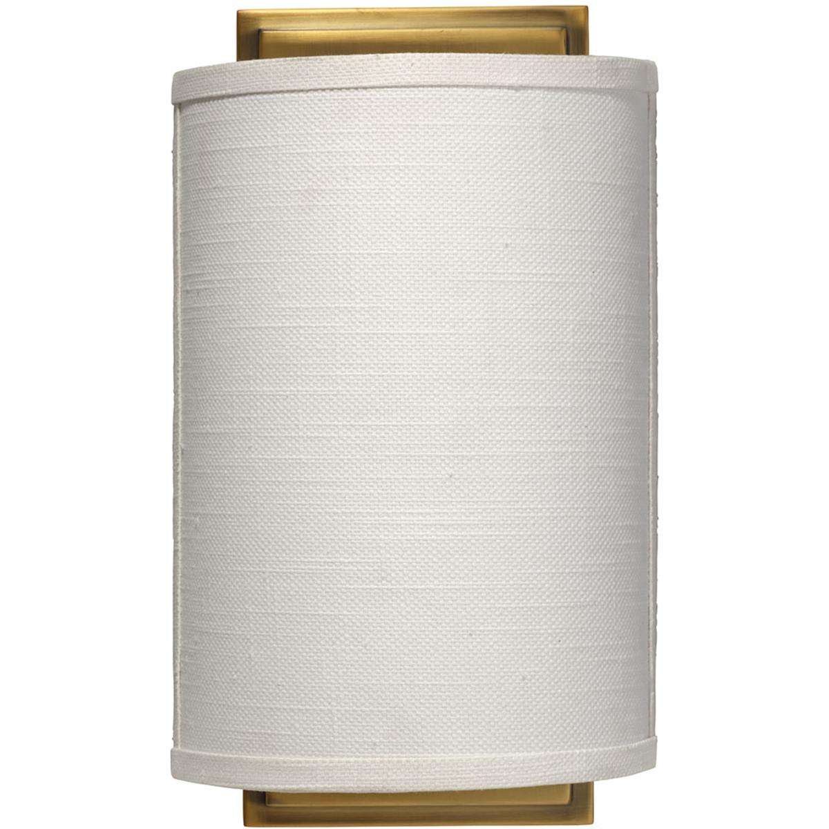 Jamie Young Co 4RILE-SCWH Riley LED 8 inch Antique Brass Wall Sconce Wall Light in White Linen, Inline