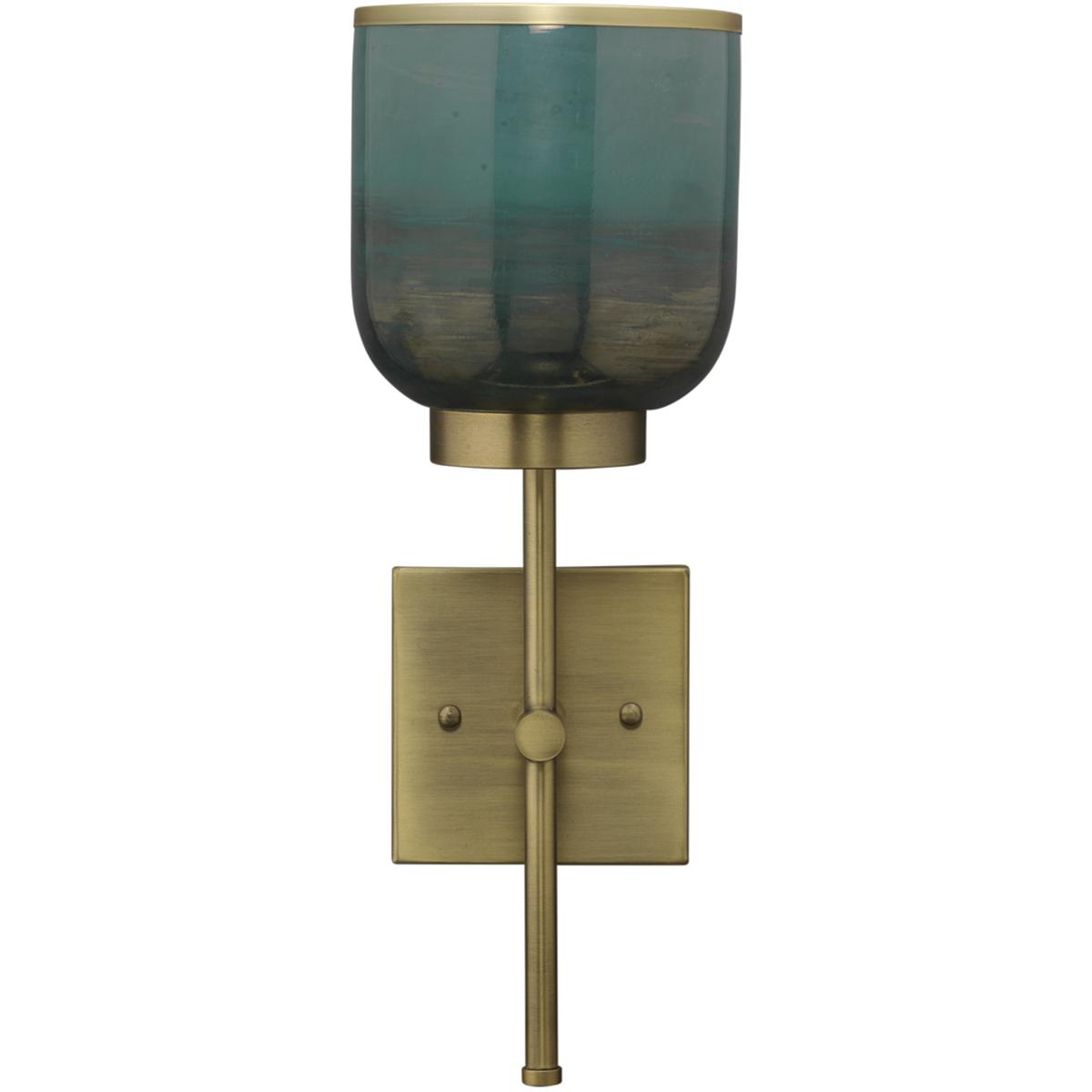 Jamie Young Co 4VAPO-SCAQ Vapor 1 Light 5.5 inch Antique Brass & Aqua Metallic Glass Wall Sconce Wall Light in Antique Brass and Aqua Metallic Glass
