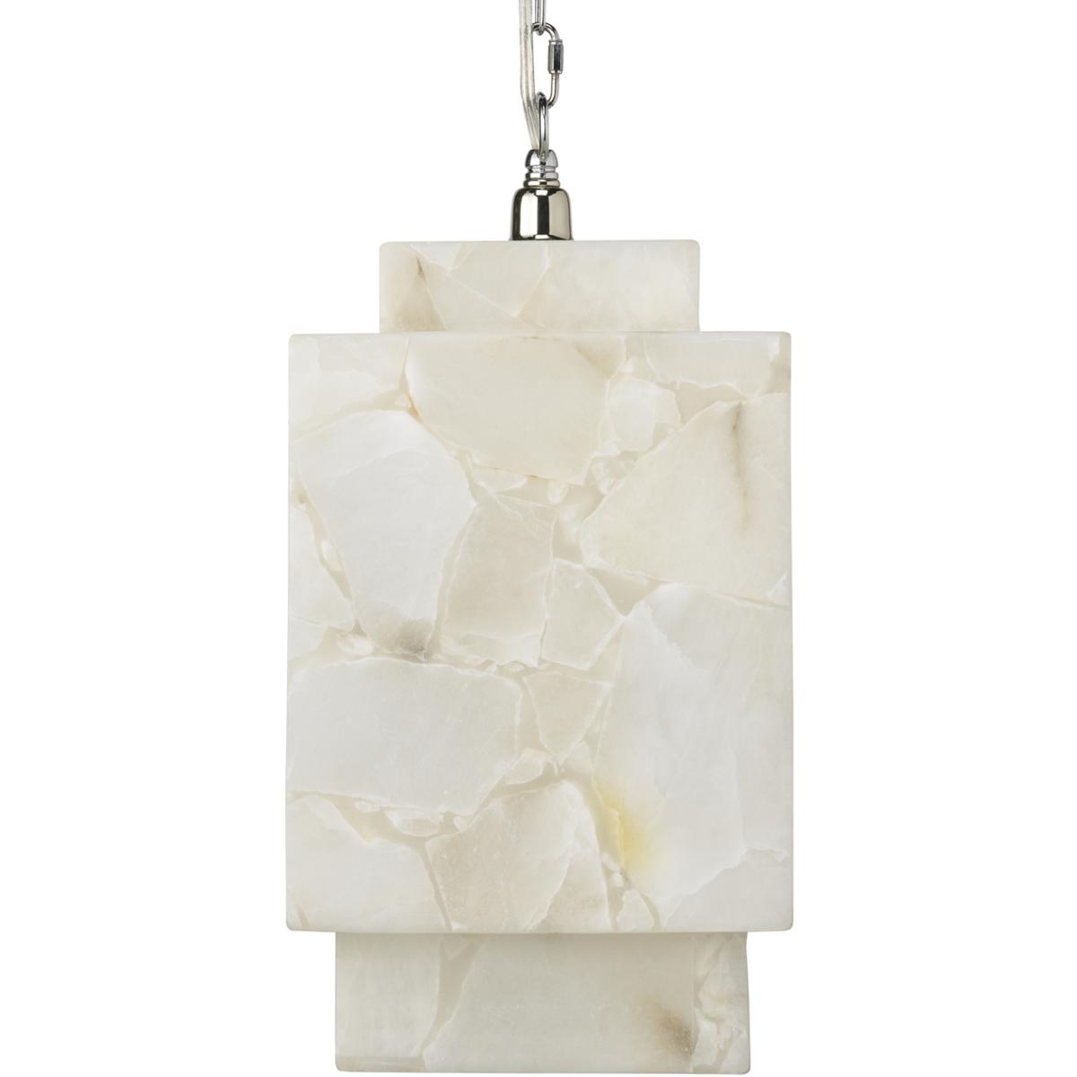 Jamie Young Co 5BORCUB-PEWH Borealis 1 Light 9 inch Alabaster Pendant Ceiling Light, Cube