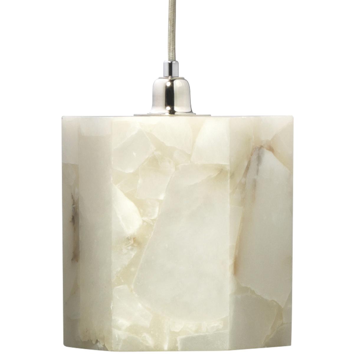Jamie Young Co 5BORE-SMWH Borealis 1 Light 7 inch Alabaster Pendant Ceiling Light, Hexagon
