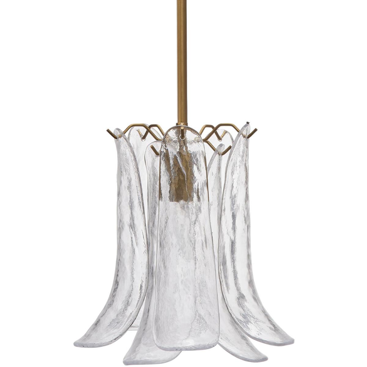 Jamie Young Co 5CALA-PECL Cala 1 Light 12 inch Brass Pendant Ceiling Light in Clear Mouth-Blown Glass