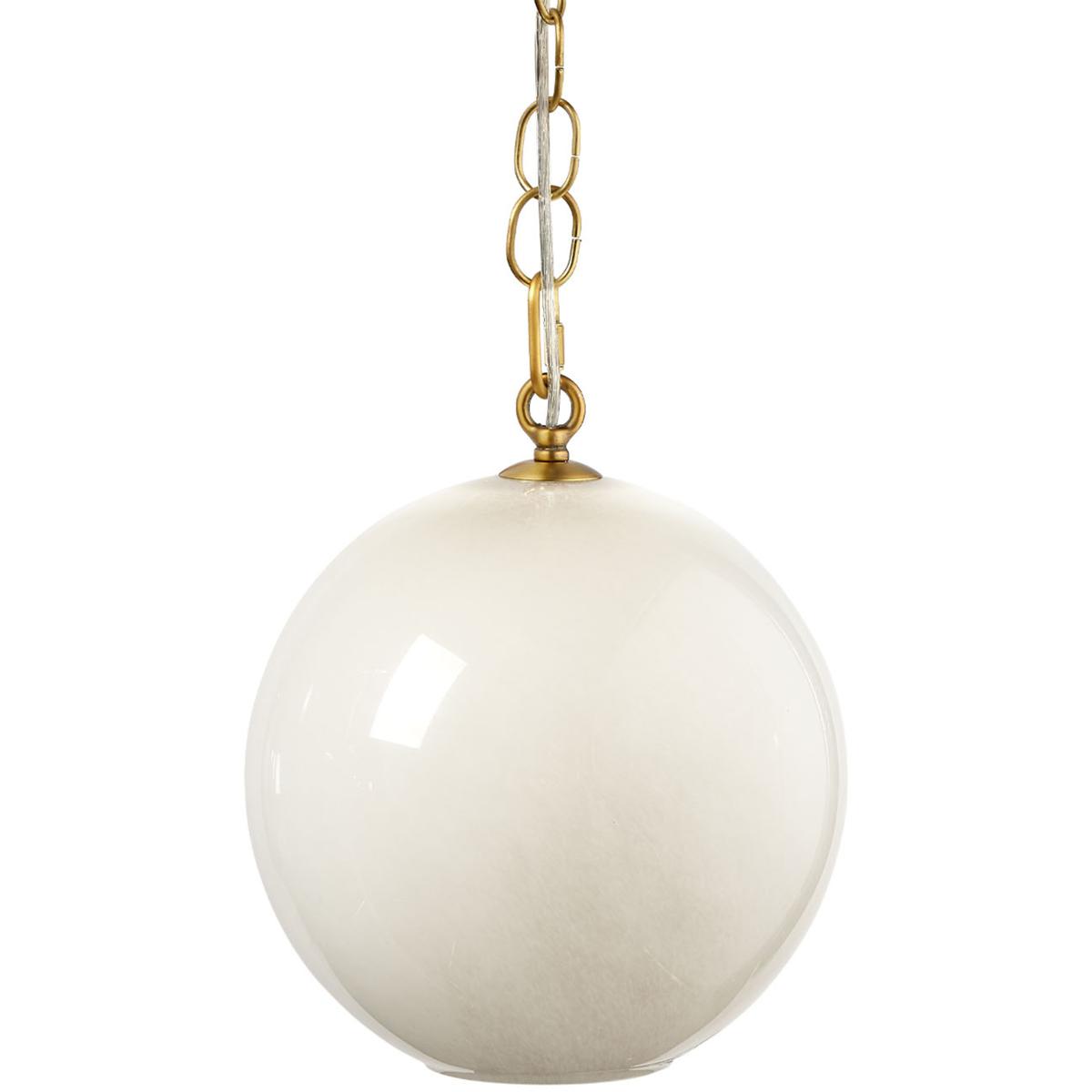 Jamie Young Co 5CAMB-PETA Camber 1 Light 11.5 inch Brass Pendant Ceiling Light in Taupe Mouth-Blown Glass
