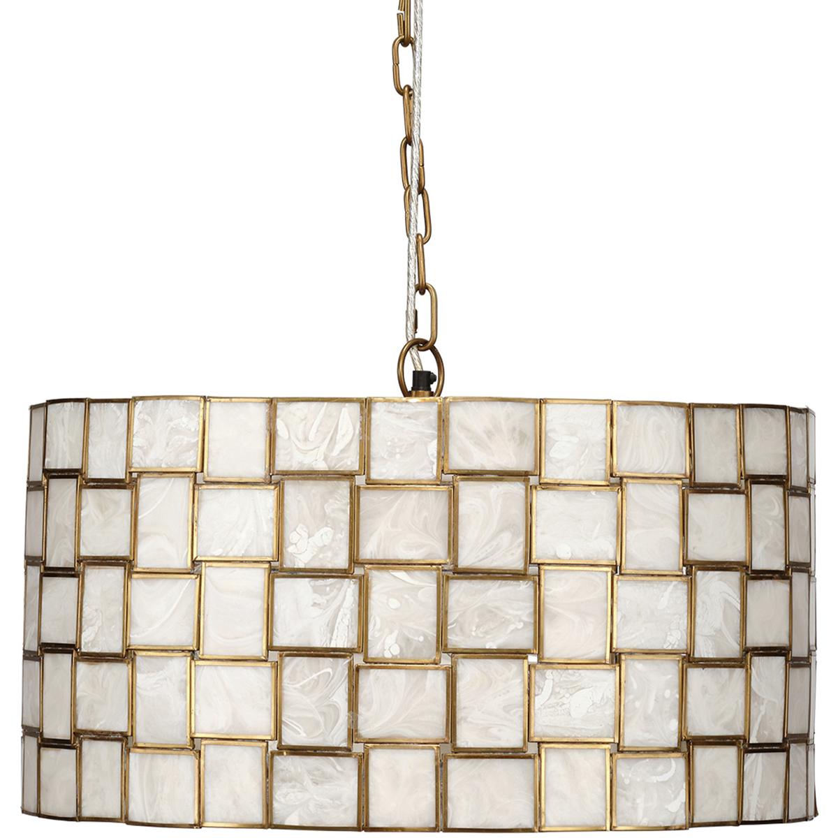 Jamie Young Co 5CINE-CHAB Cinema 3 Light 23 inch Antique Brass Chandelier Ceiling Light, Inline